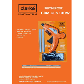 Abbasali Clarke Glue Gun 100W With 2Pcs Glue Stick Heavy Duty