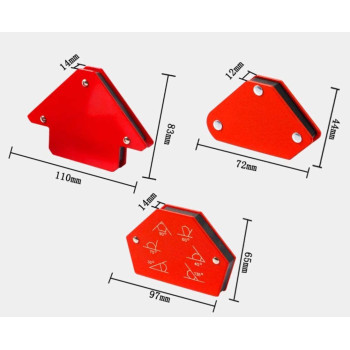 Abbasali Magnetic Welding Holder 2 Arrow 2 Hexagon 2 Mini Welder Magnets Tool 6Pc Set