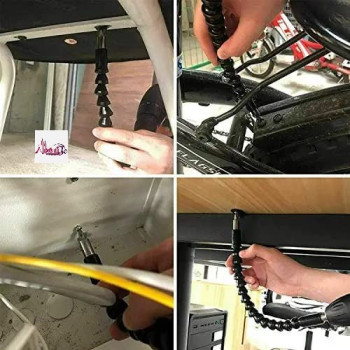 Abbasali Flexible Shaft Magnetic Screwdriver Extension Drill Electronic Power Drill 6Mm 1 4 Inch Drive 29.5 Cm Long 1Pc Black