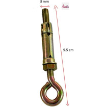 Abbasali High Strength Metal Sleeve Shield Closed Hook Eye Hookopen Hook Anchor Bolt Pack Of 5 Closed Hook 8 Mm