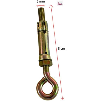 Abbasali High Strength Metal Sleeve Shield Closed Hook Eye Hookopen Hook Anchor Bolt Pack Of 5 Closed Hook 6 Mm