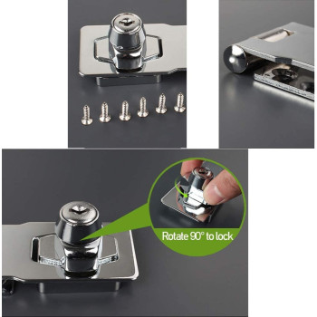 Abbasali Products U 9951 Twist Knob Keyed Locking Hasp For Small Doors Cabinets And More 4 X 1 5 8 Steel Chrome Plated