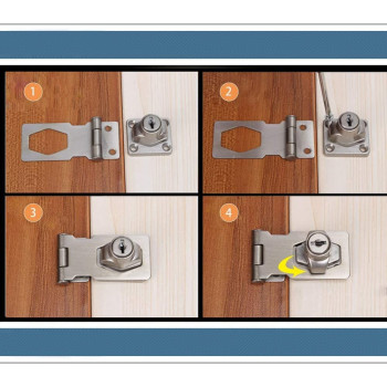 Abbasali Products U 9951 Twist Knob Keyed Locking Hasp For Small Doors Cabinets And More 4 X 1 5 8 Steel Chrome Plated