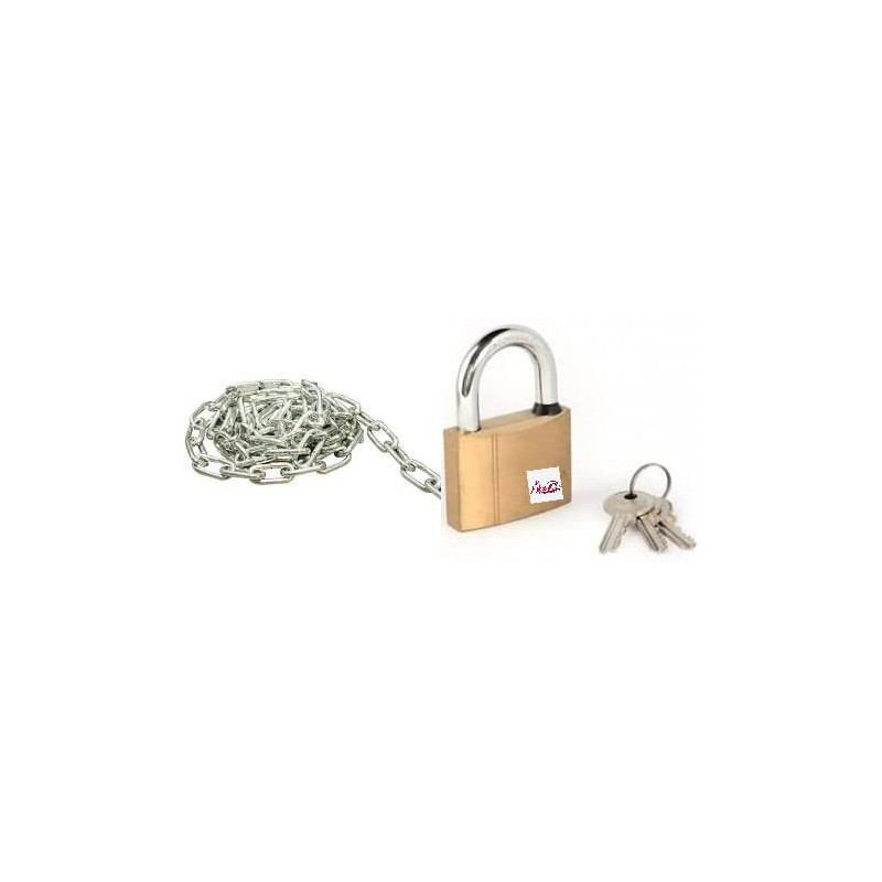 Abbasali 2 Meter Gi Chain 8Mm With 40Mm Padlock For Cyclebikewarehouse And Other