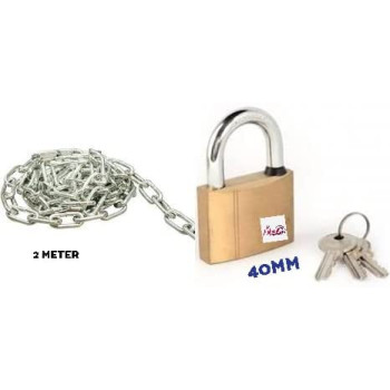 Abbasali 2 Meter Gi Chain 8Mm With 40Mm Padlock For Cyclebikewarehouse And Other