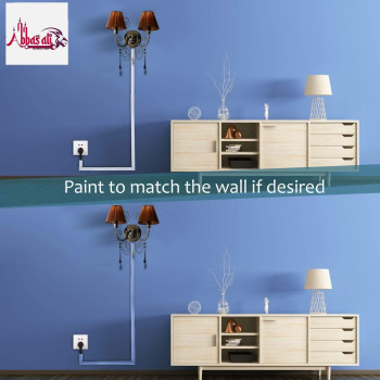 Abbasali 90Cm Square Cable Box Self Adhesive Pvc Trunking White Red Sticker Wall Raceway To Hide Wires Pack Of 3 50X50Mm