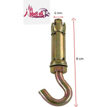 Abbasali High Strength Metal Sleeve Shield Closed Hook Eye Hookopen Hook Anchor Bolt Pack Of 5 Open Hook 6 Mm