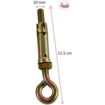 Abbasali High Strength Metal Sleeve Shield Closed Hook Eye Hookopen Hook Anchor Bolt Pack Of 5 Closed Hook 10 Mm