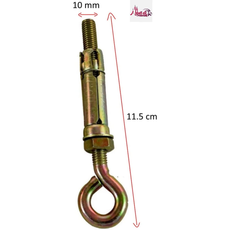 Abbasali High Strength Metal Sleeve Shield Closed Hook Eye Hookopen Hook Anchor Bolt Pack Of 5 Closed Hook 10 Mm