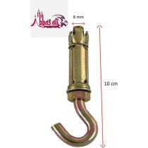 Abbasali High Strength Metal Sleeve Shield Closed Hook Eye Hookopen Hook Anchor Bolt Pack Of 5 Open Hook 8 Mm