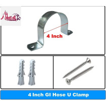 Abbasali Galvanized Gi U Clamps Fastener Hanger Pipe Clamps Clip With Screw And Gas Pipe 10 Pcs 4 Inch