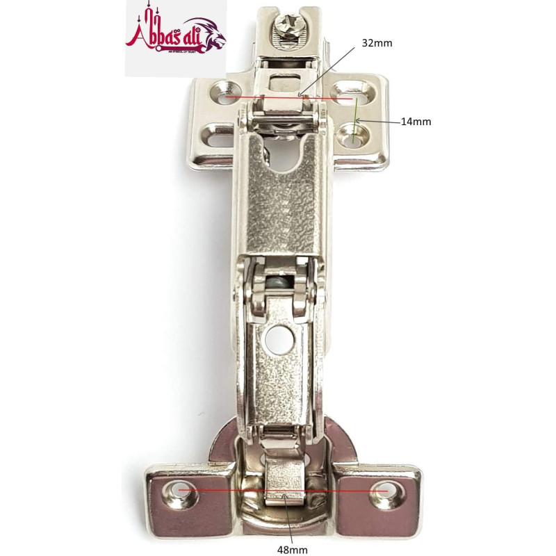 Abbasali 180 Degree Angle Heavy Duty Adjustable Stainless Steel Cabinet Door Overlay Inset Hinges 2 Pair Full Overlay