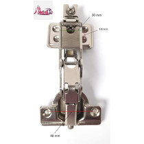 Abbasali 180 Degree Angle Heavy Duty Adjustable Stainless Steel Cabinet Door Concealed 2 Pair Half Overlay