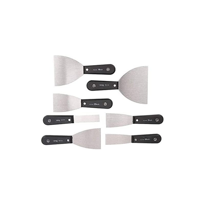 Abbasali 7 Pcs Putty Knifescarbon Steel Filler Putty Knife Setdrywall Knife Spackle Knife Wallpaper