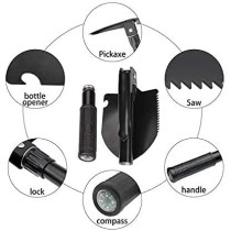 Abbasali Multipurpose Portable Military Folding Shovel With Carrying Pouch & Garage Lamppicnic Lamp For Picnic Spot