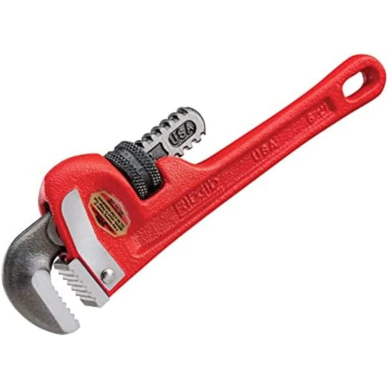Ridgid 31010 Model 10 Heavy Duty Straight Pipe Wrench 10 Inch Plumbing Wrench Red Black 250Mm 10In