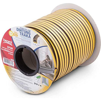 Beorol Self Adhesive Window And Door Sealing Tape D Profile 100M Brown