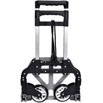 Abbasali Folding Hand Truck 180 Lb Capacity Heavy Duty Luggage Trolley Cart With Telescoping Handle And Rubber Wheels Black