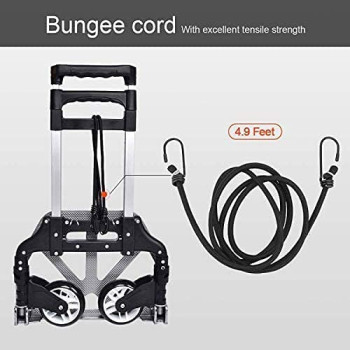 Abbasali Folding Hand Truck 180 Lb Capacity Heavy Duty Luggage Trolley Cart With Telescoping Handle And Rubber Wheels Black
