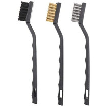 Abbasali Stainless Steel Mini Wire Nylon Brass Brush Set For Cleaning3 Pieces