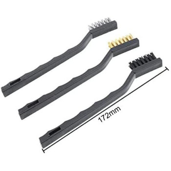 Abbasali Stainless Steel Mini Wire Nylon Brass Brush Set For Cleaning3 Pieces