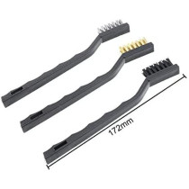 Abbasali Stainless Steel Mini Wire Nylon Brass Brush Set For Cleaning3 Pieces