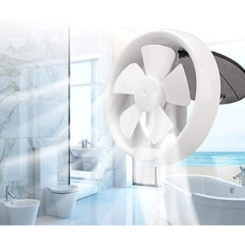 Abbasali 6In 220V Ventilator No Noise Cooler Round Glass Window Bathroom Exhaust Fan
