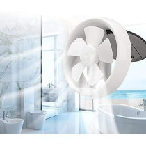 Abbasali 6In 220V Ventilator No Noise Cooler Round Glass Window Bathroom Exhaust Fan