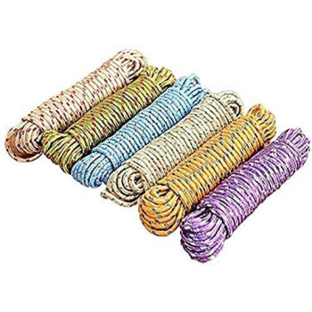 Abbasali Nylone Rope 10M With 2 Pieces Screw Hook For Laundry Camping And Other Commercial Purpose