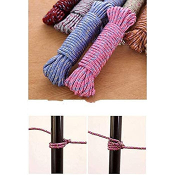 Abbasali Nylone Rope 10M With 2 Pieces Screw Hook For Laundry Camping And Other Commercial Purpose