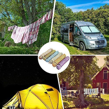 Abbasali Nylone Rope 10M With 2 Pieces Screw Hook For Laundry Camping And Other Commercial Purpose