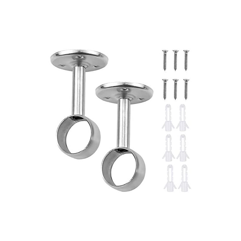 Abbasali 2 Pack Stainless Steel Closet Pole Sockets Heavy Duty Closet Rod End Supports Flange Rod Socket Kit 3 4 Inch
