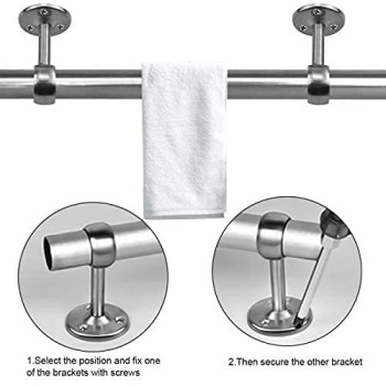 Abbasali 2 Pack Stainless Steel Closet Pole Sockets Heavy Duty Closet Rod End Supports Flange Rod Socket Kit 3 4 Inch