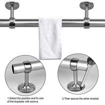Abbasali 2 Pack Stainless Steel Closet Pole Sockets Heavy Duty Closet Rod End Supports Flange Rod Socket Kit 3 4 Inch