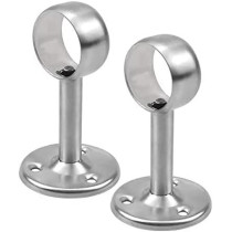Abbasali 2 Pack Stainless Steel Closet Pole Sockets Heavy Duty Closet Rod End Supports Flange Rod Socket Kit 3 4 Inch