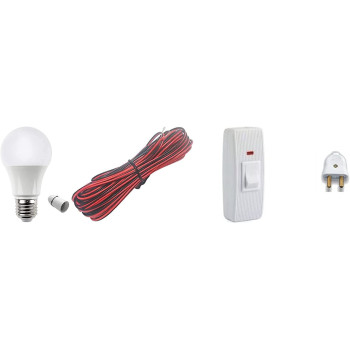 Abbasali Set Of Complete Led Bulb With Switch And Wire For Home And Outdoor Use