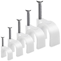 Abbasali Cable Plastic Round Wire Clips Holder With Steel Nails500 Pieces