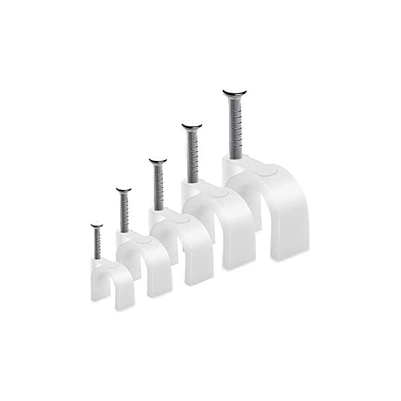 Abbasali Cable Plastic Round Wire Clips Holder With Steel Nails500 Pieces
