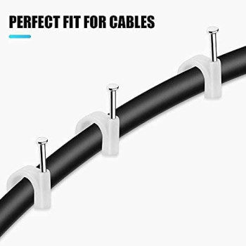 Abbasali Cable Plastic Round Wire Clips Holder With Steel Nails500 Pieces