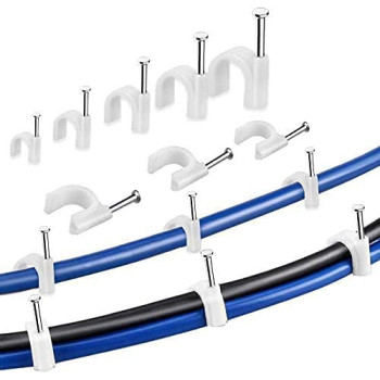 Abbasali Cable Plastic Round Wire Clips Holder With Steel Nails500 Pieces