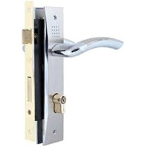 Abbasali For Wooden Door Handle Set With Lock Body & Cylinder 70Mm 5Key Sn Dotted Model