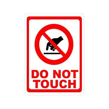 Abbasali 3Pcs Do Not Touch Sticker 21X30 For Officesscoolswarehouses Etc