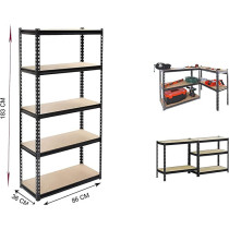 5 Shelf Metal Body Rack Storage Organizer 86 X 36 X 183 Cm 5 Shelf