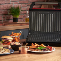 George Foreman Electric Indoor Grill Large For Home And Office Use Stainless Steel Family Grillred Color 1850W 25050