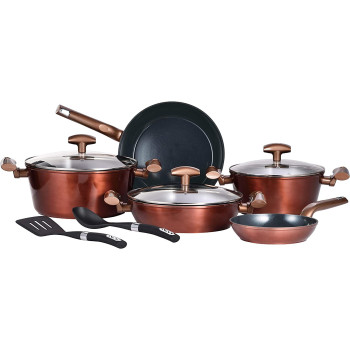 Bergner Blaze 10 Pcs Cookware Set Forged Aluminum Induction Base Copper Colour Bg30210Cp