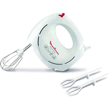 Moulinex Easy Max Hand Mixer 200 Watts White Plastic Stainless Steel Hm250127