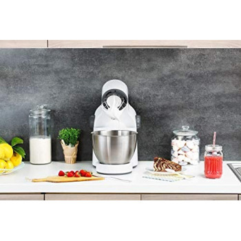 Moulinex Wizzo 4 L Bowl Kitchen Machine With 1 L Blender And Pastry Kit 1000 Watts White Plastic Stainless Steel Qa311127