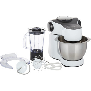 Moulinex Wizzo 4 L Bowl Kitchen Machine With 1 L Blender And Pastry Kit 1000 Watts White Plastic Stainless Steel Qa311127