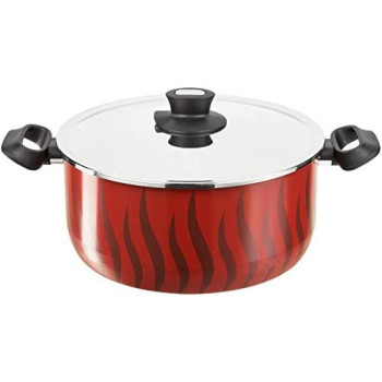 Tefal C5484582 Tempo Casserole 22 Lid Red H 19.6 X W 29.6 X D 11.0 Cm
