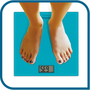Tefal Classic Bathroom Scale Automatic On Off Tempered Glass Turquoise Pp1133V0